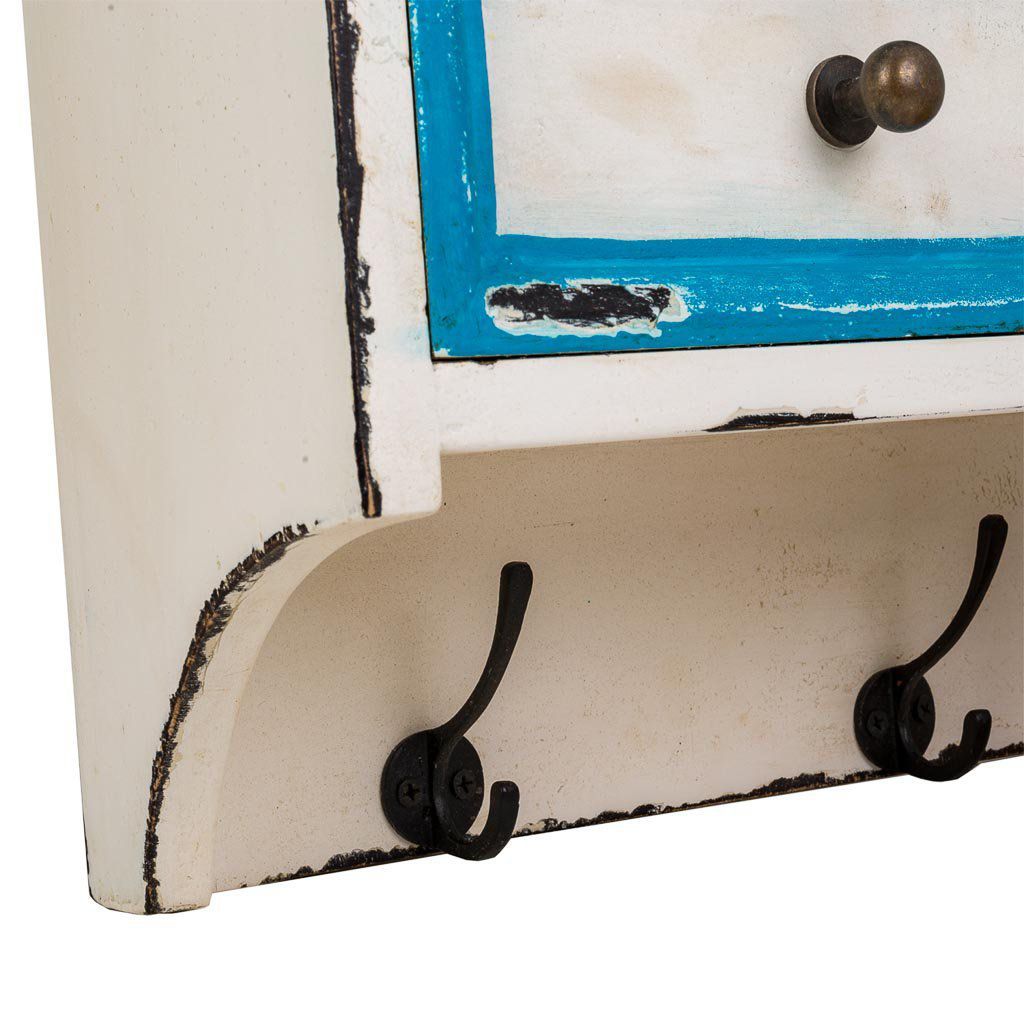Beautiful wooden blue/white shabby chic wall cabinet - vivahabitat.com