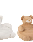 Set Of 2 Seat Bear Plush White/Beige - vivahabitat.com