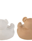 Set Of 2 Seat Bear Plush White/Beige - vivahabitat.com