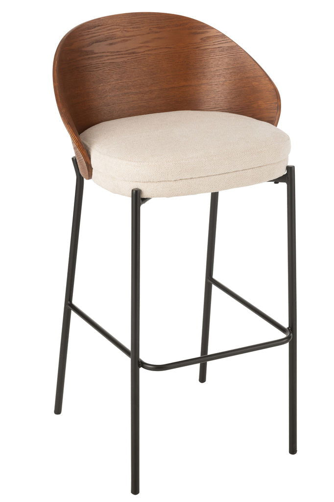 Bar Chair Lone Ply Wood/Metal Brown/Beige - vivahabitat.com