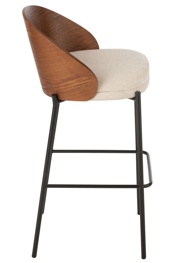 Bar Chair Lone Ply Wood/Metal Brown/Beige - vivahabitat.com