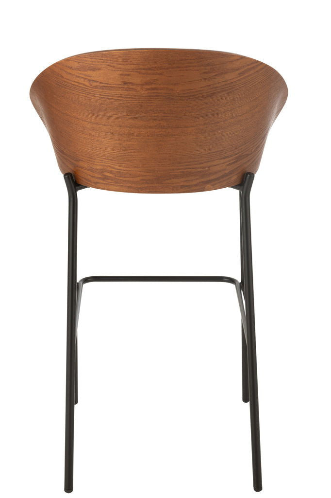 Bar Chair Lone Ply Wood/Metal Brown/Beige - vivahabitat.com