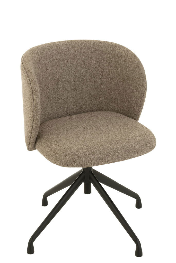 Chair Turn/Up/Down Linen Dark Brown/Beige - vivahabitat.com