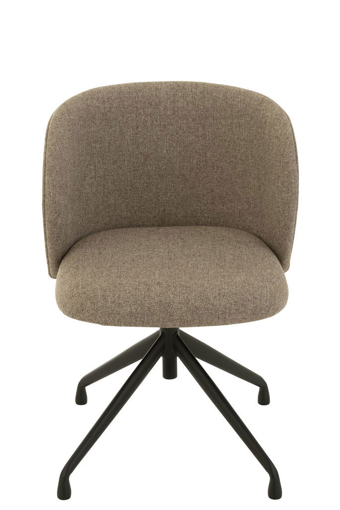 Chair Turn/Up/Down Linen Dark Brown/Beige - vivahabitat.com