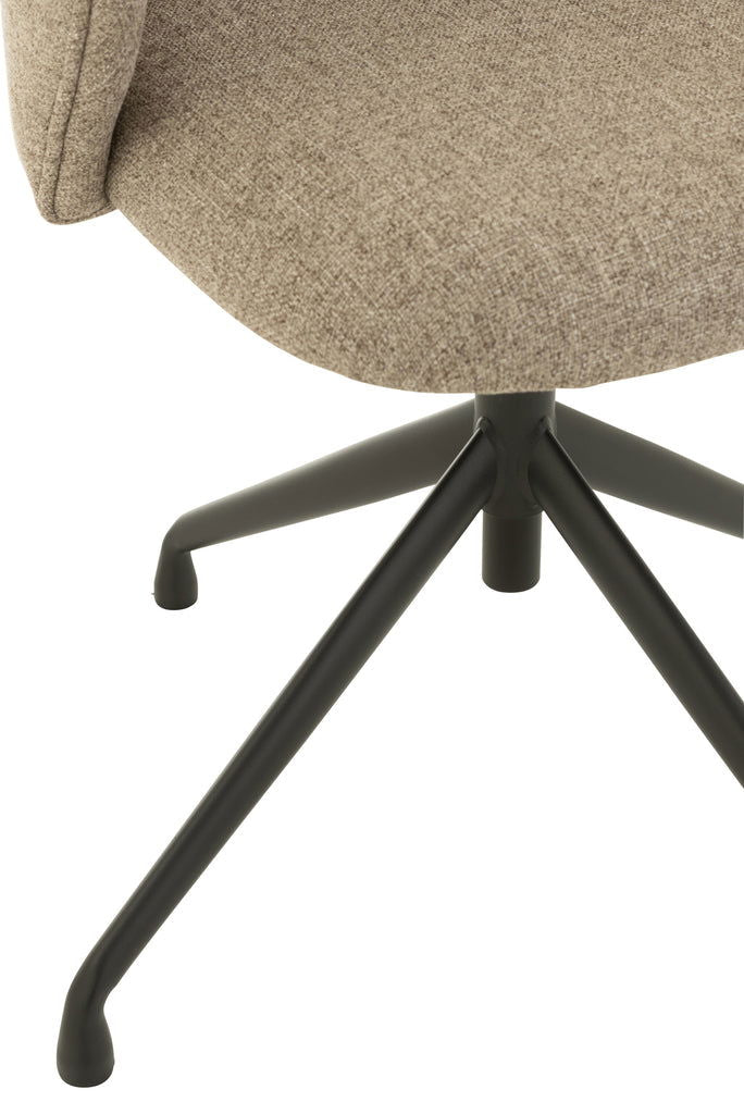 Chair Turn/Up/Down Linen Dark Brown/Beige - vivahabitat.com