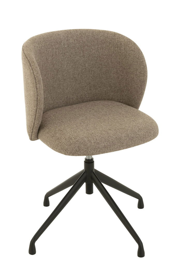 Chair Turn/Up/Down Linen Dark Brown/Beige - vivahabitat.com