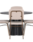 Venture Home Olivia Dining Table - Black / Black Veneer +Seda Dining Chair - Matte brown / Beige Fabric _4 - vivahabitat.com