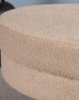 Venture Home Otto Pouf - Black / Beige Teddy - vivahabitat.com