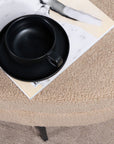 Venture Home Otto Pouf - Black / Beige Teddy - vivahabitat.com