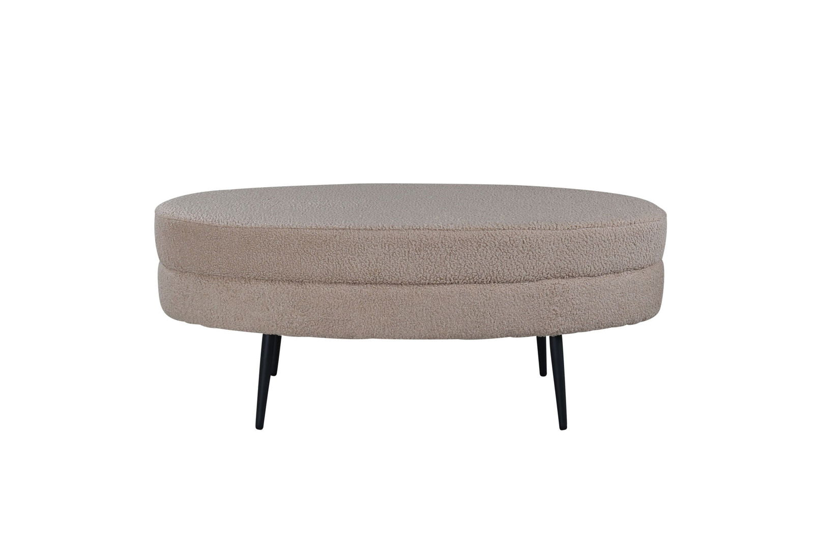 Venture Home Otto Pouf - Black / Beige Teddy - vivahabitat.com