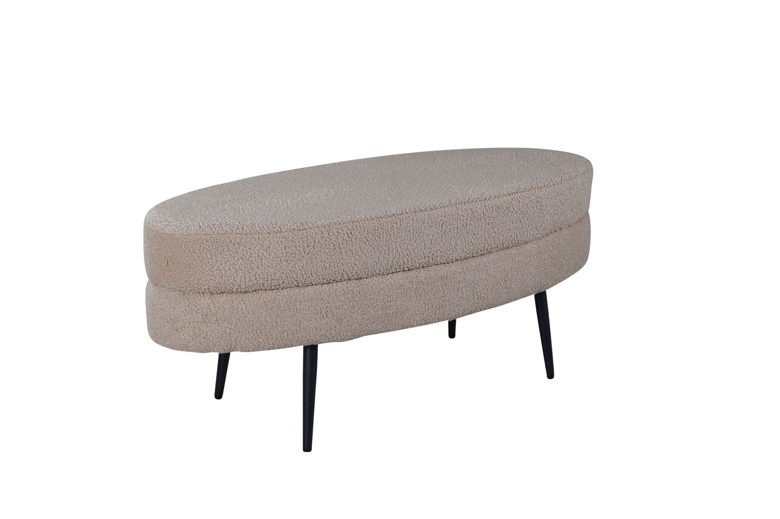 Venture Home Otto Pouf - Black / Beige Teddy - vivahabitat.com