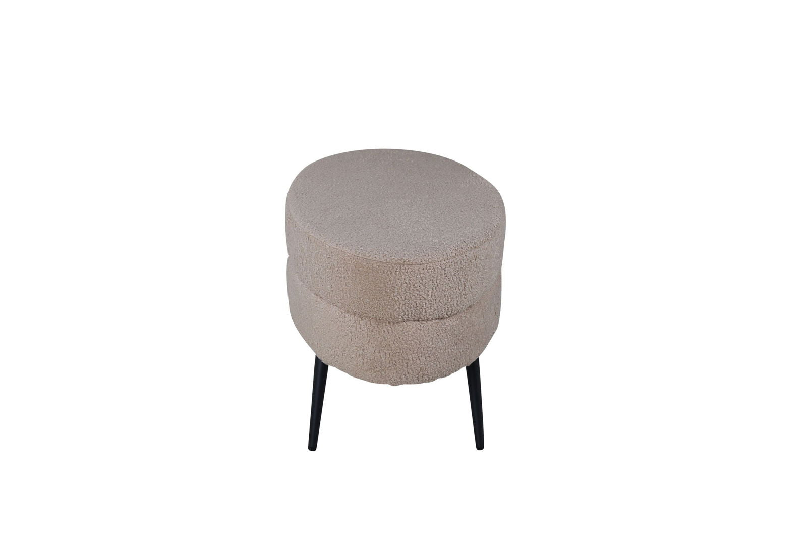 Venture Home Otto Pouf - Black / Beige Teddy - vivahabitat.com