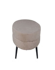 Venture Home Otto Pouf - Black / Beige Teddy - vivahabitat.com