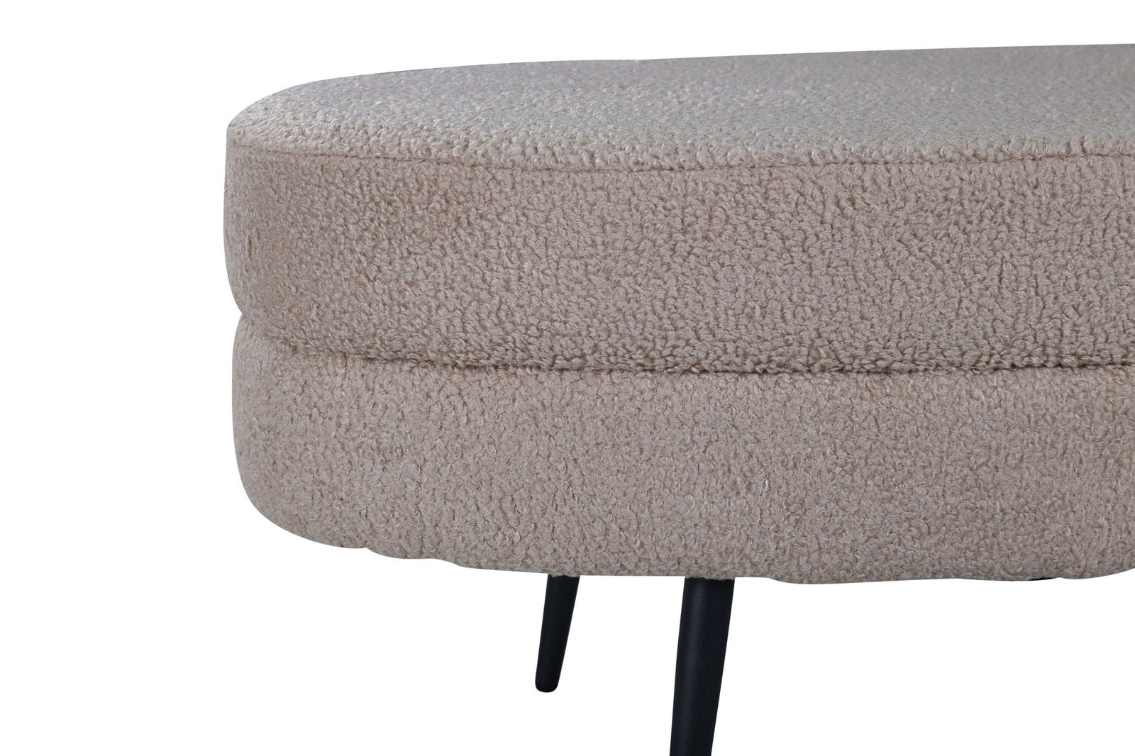 Venture Home Otto Pouf - Black / Beige Teddy - vivahabitat.com