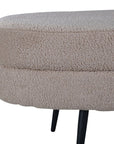 Venture Home Otto Pouf - Black / Beige Teddy - vivahabitat.com