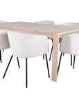 Venture Home Slider Extention Table - White Wash - 170+40+40cm +Berit Chair - Black / Beige Velvet_6 - vivahabitat.com