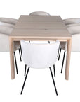 Venture Home Slider Extention Table - White Wash - 170+40+40cm +Berit Chair - Black / Beige Velvet_6 - vivahabitat.com