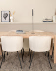 Venture Home Slider Extention Table - White Wash - 170+40+40cm +Berit Chair - Black / Beige Velvet_6 - vivahabitat.com