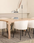 Venture Home Slider Extention Table - White Wash - 170+40+40cm +Berit Chair - Black / Beige Velvet_6 - vivahabitat.com