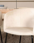 Venture Home Slider Extention Table - White Wash - 170+40+40cm +Berit Chair - Black / Beige Velvet_6 - vivahabitat.com