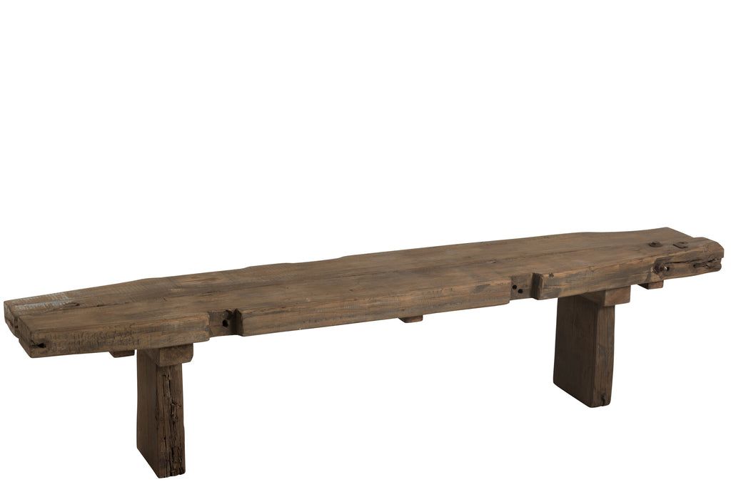 Bench Rough Recycled Wood Brown - vivahabitat.com