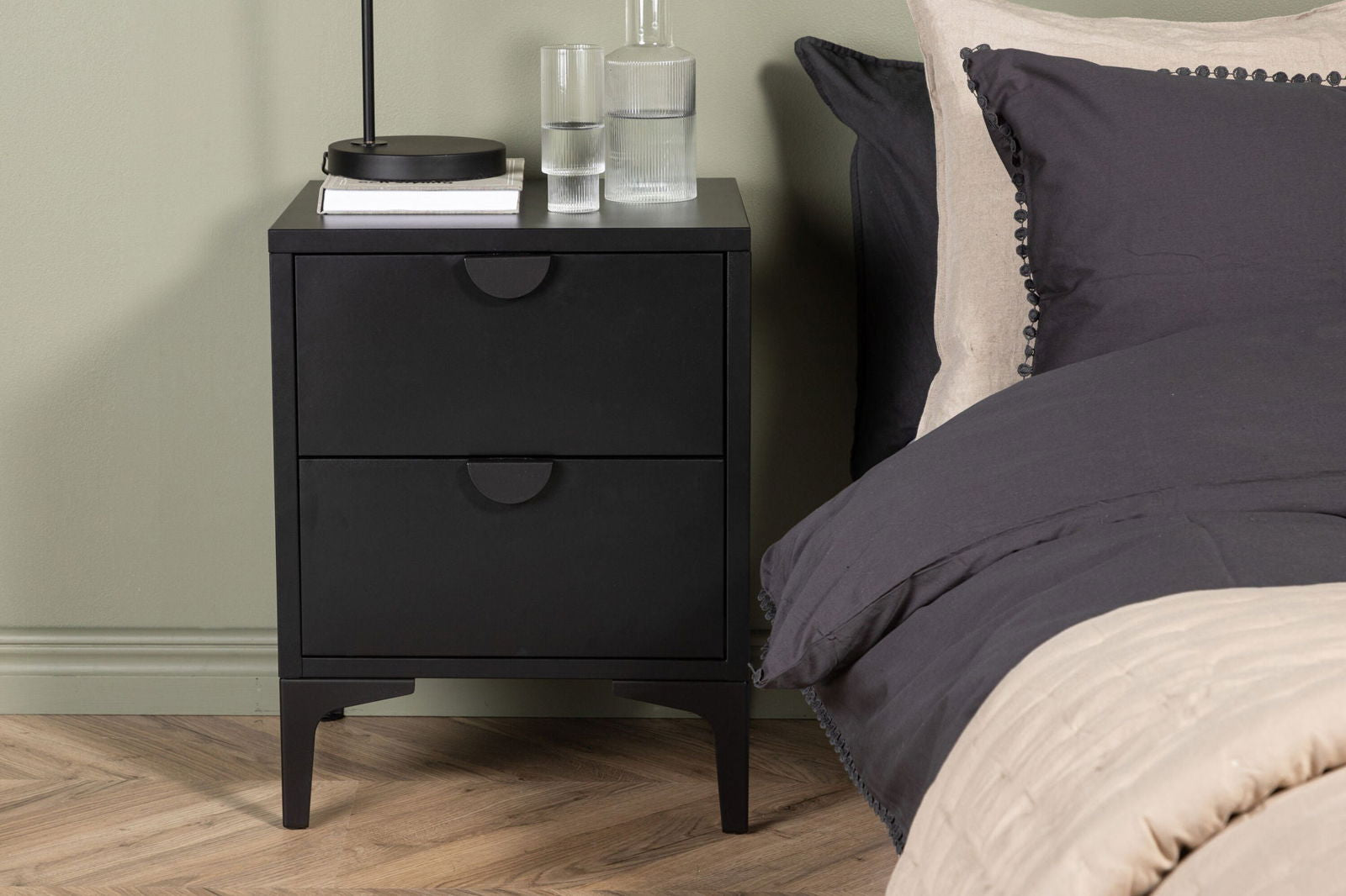 Venture Home Piring 2 Drawer - Black / Black - vivahabitat.com