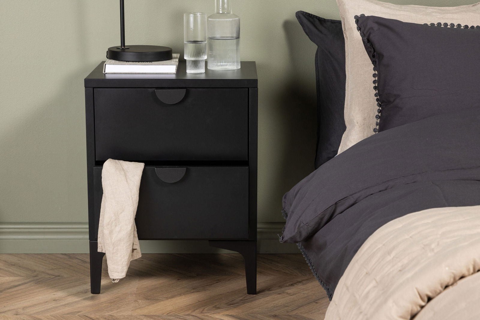 Venture Home Piring 2 Drawer - Black / Black - vivahabitat.com