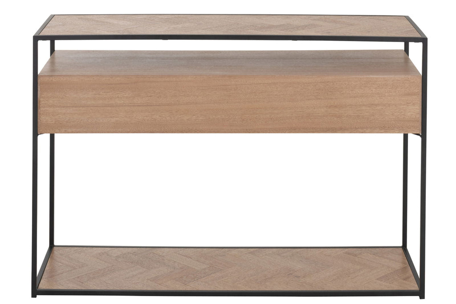 Console Zigzag 2 Drawers Wood/Metal Natural/Black - vivahabitat.com