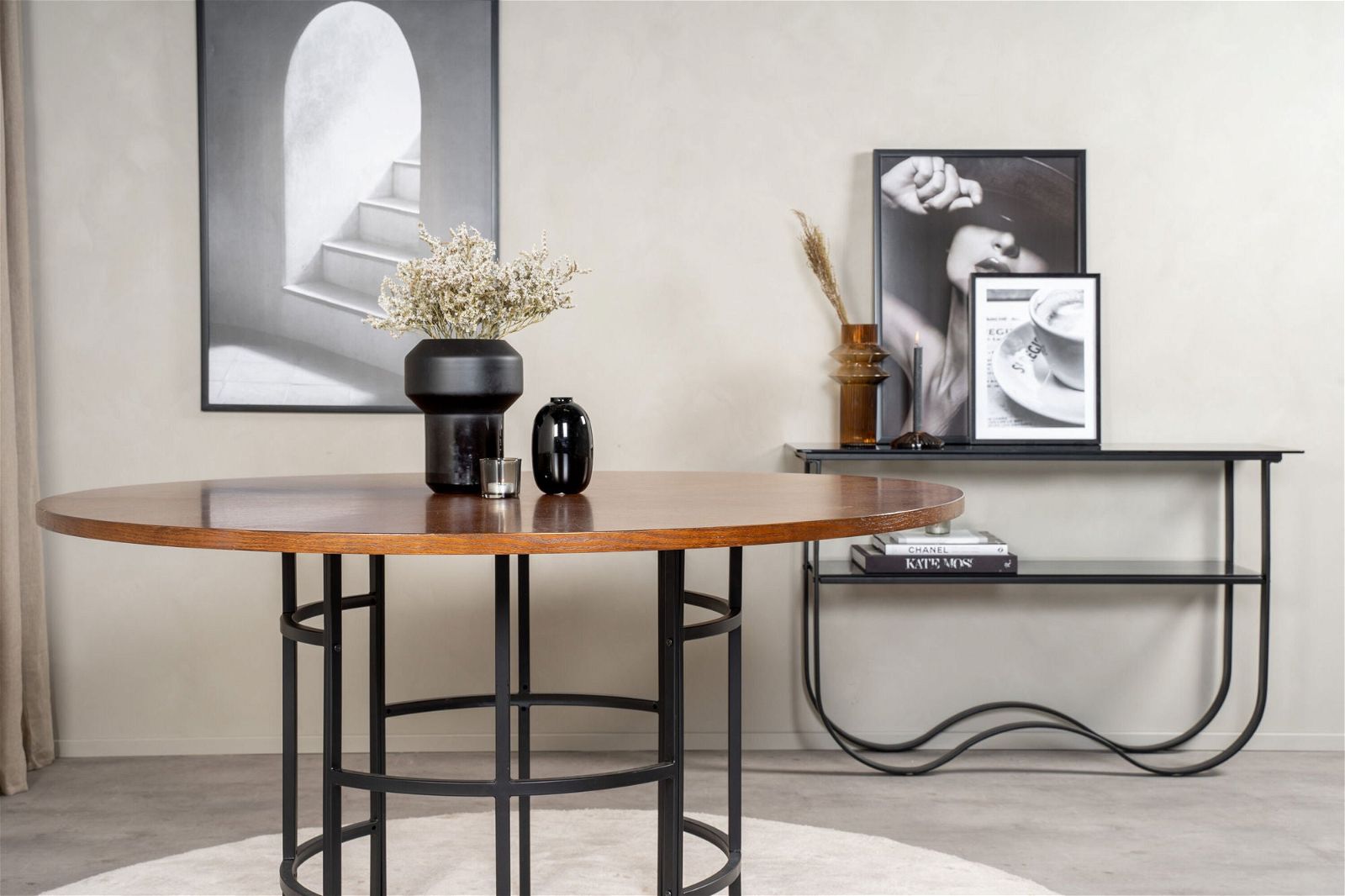 Copenhagen - Dining Table round - Brown / Black - vivahabitat.com