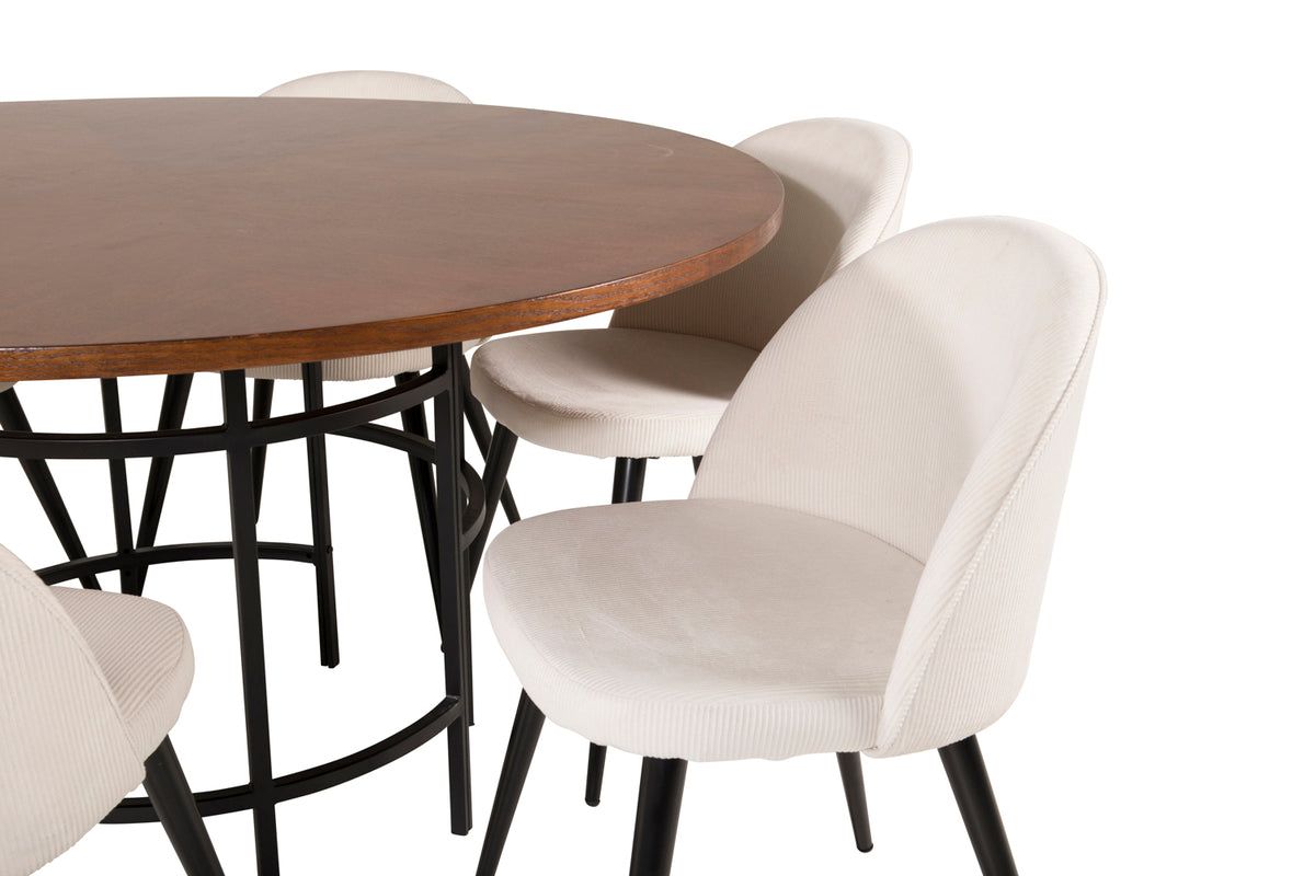 Copenhagen - Dining Table round - Brown / Black - vivahabitat.com
