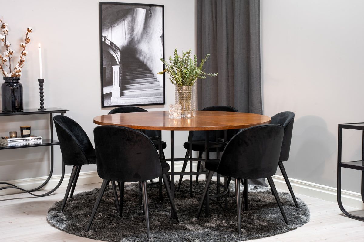 Copenhagen - Dining Table round - Brown / Black - vivahabitat.com