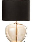 Lamp Transparent Glass/Textile Gold/Black - vivahabitat.com