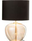 Lamp Transparent Glass/Textile Gold/Black - vivahabitat.com