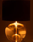 Lamp Transparent Glass/Textile Gold/Black - vivahabitat.com