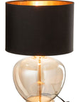 Lamp Transparent Glass/Textile Gold/Black - vivahabitat.com