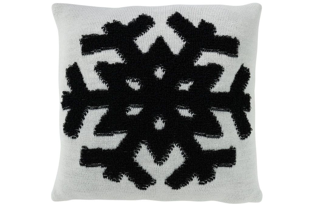 Cushion Snowflake Polyester White/Black - vivahabitat.com