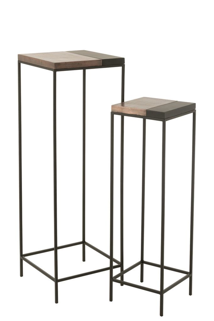 Set Of 2 Side Table High Bronze/Black - vivahabitat.com