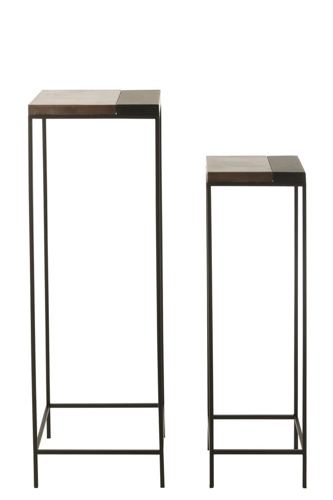 Set Of 2 Side Table High Bronze/Black - vivahabitat.com