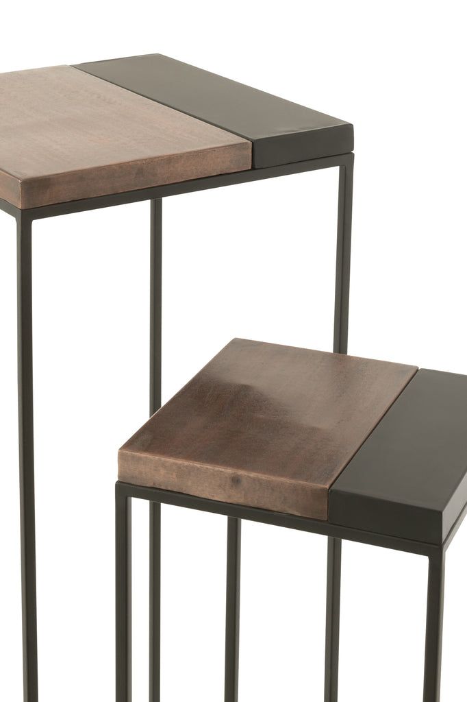 Set Of 2 Side Table High Bronze/Black - vivahabitat.com