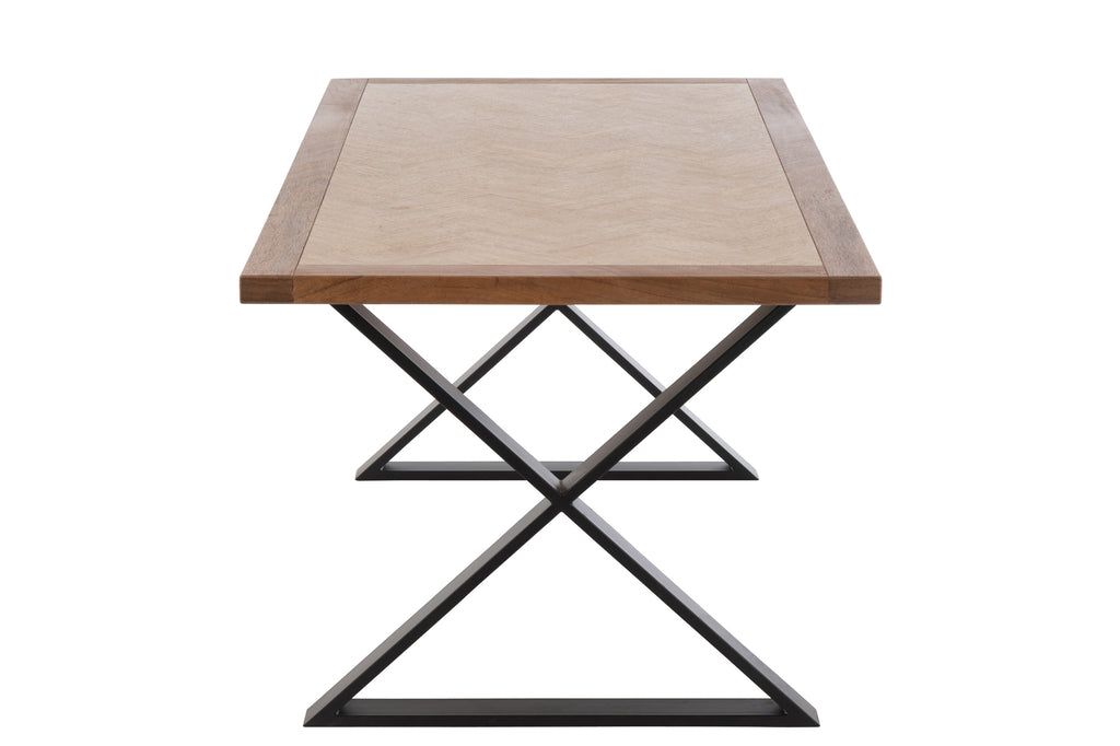 Table Zigzag Wood/Metal Natural/Black - vivahabitat.com