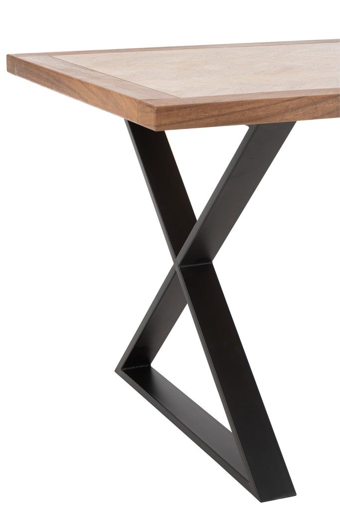 Table Zigzag Wood/Metal Natural/Black - vivahabitat.com