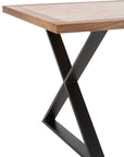 Table Zigzag Wood/Metal Natural/Black - vivahabitat.com