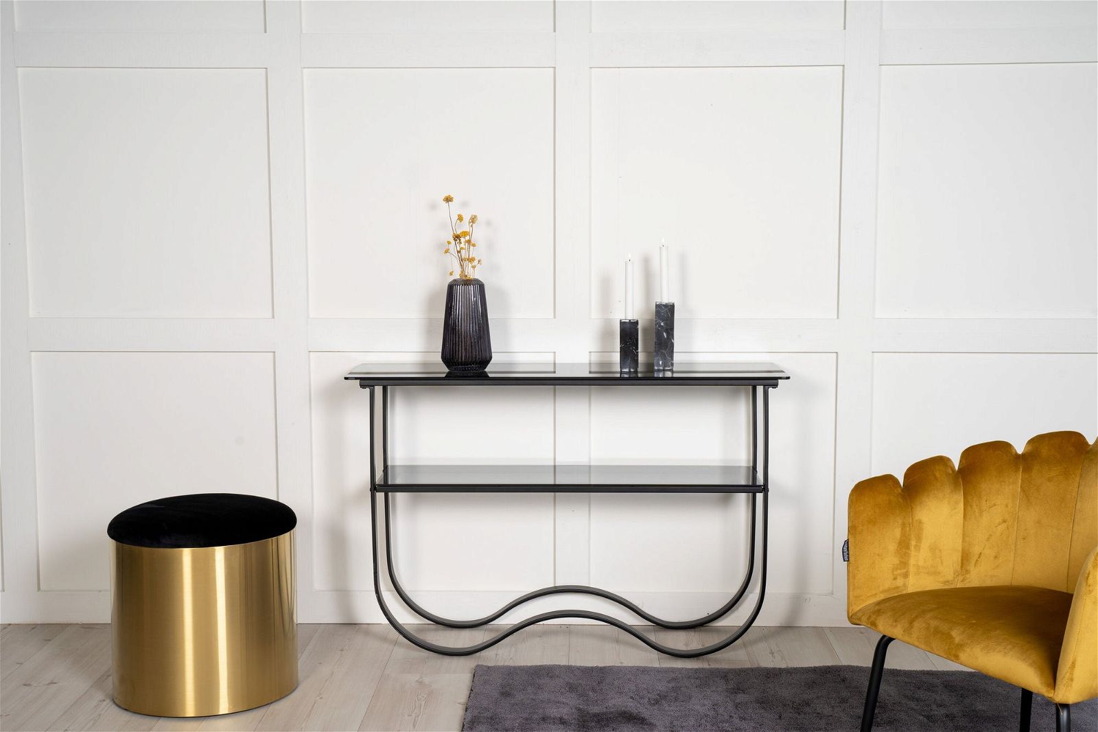 Wavy - Side Table - Black / Black - vivahabitat.com