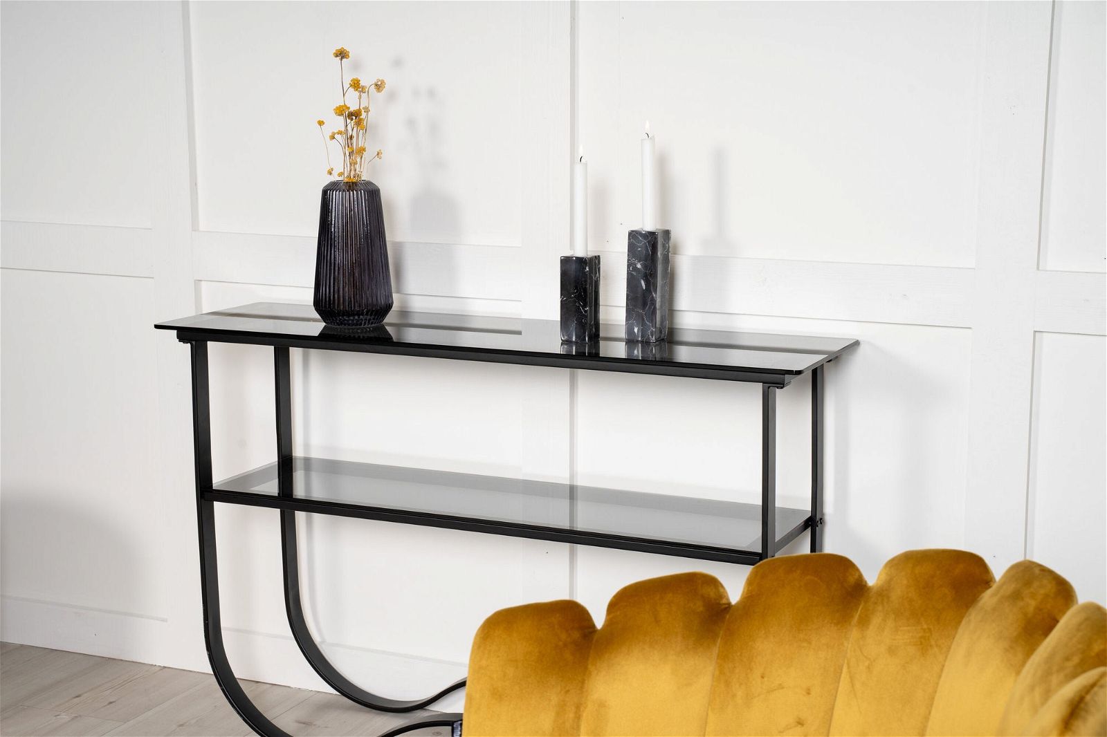 Wavy - Side Table - Black / Black - vivahabitat.com