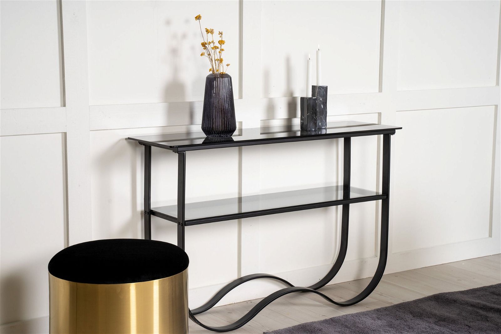 Wavy - Side Table - Black / Black - vivahabitat.com