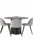 Venture Home OliviaDiningTable-Mocca/MoccaVeneer+VelvetDiningChair-LightGrey/Black_4 - vivahabitat.com