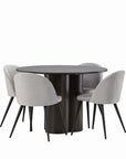 Venture Home OliviaDiningTable-Mocca/MoccaVeneer+VelvetDiningChair-LightGrey/Black_4 - vivahabitat.com