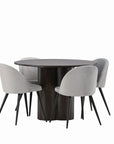 Venture Home OliviaDiningTable-Mocca/MoccaVeneer+VelvetDiningChair-LightGrey/Black_4 - vivahabitat.com