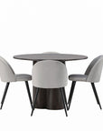 Venture Home OliviaDiningTable-Mocca/MoccaVeneer+VelvetDiningChair-LightGrey/Black_4 - vivahabitat.com