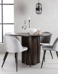 Venture Home OliviaDiningTable-Mocca/MoccaVeneer+VelvetDiningChair-LightGrey/Black_4 - vivahabitat.com